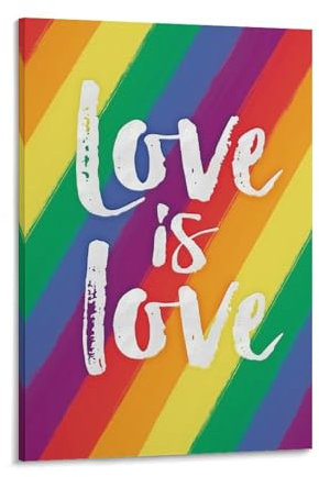 LGBT-Poster mit Regenbogen-Flagge, Gleichheitskampagne, Happy Pride Month (6), Leinwand-Kunstposter und Wandkunst, Bilddruck, moderne Familiendekoration, Poster, 60 x 90 cm
