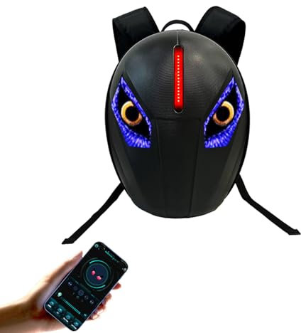Mochila LED Knight, Mochila para Montar en Motocicleta, Bolsa de Viaje Rígida, Bolsa para Computadora Portátil, Bolsa para Casco DIY, Mochila con Pantalla Programable para