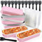 TANGHSE 50Pcs Mini Loaf Pans with Lids and Spoons, 200ml Thickened Aluminum Foil Baking Pans Loaf Cake Cases, Non-Stick Cake Tins for Baking, Storing, Serving, Ideal for Parties, Weddings and Picnics