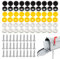 Number Plate Screw Caps, 30 Pcs Screws and 30 Pcs Caps Number Plate Fixing Kit, Numbers Plates Screw Cap Car Registration Plate Fixings, Car Number Plates Screws and Cap(White, Yellow, Black)