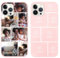 Yoedge Personalised Phone Case for iPhone 13 Mini 5.4 inch, Custom Photo Design Flexible Soft Silicone Customized Rubber Shockproof Cover, Personalize with 7 Image Collage for Girls Women, Pink