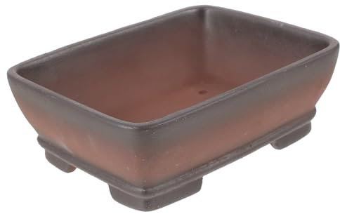 TINEASUR Vintage Bonsai Pflanztopf mit Abflussloch Rechteckiger Keramik Sukkulenten Topf Kompakt Tragbar für Garten Fensterbrett und Tischdeko