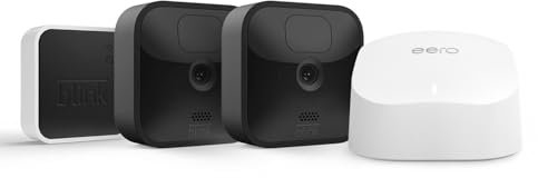 Blink Outdoor with two-year battery life | Wireless HD smart security camera, motion detection, Alexa enabled | 2-Camera System + eero 6 mesh Wi-Fi router