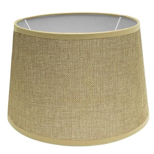 Pantalla conica abierta E27 45x35x30 cm en color beis, ideal para lámparas decorativas y ambientar espacios.
