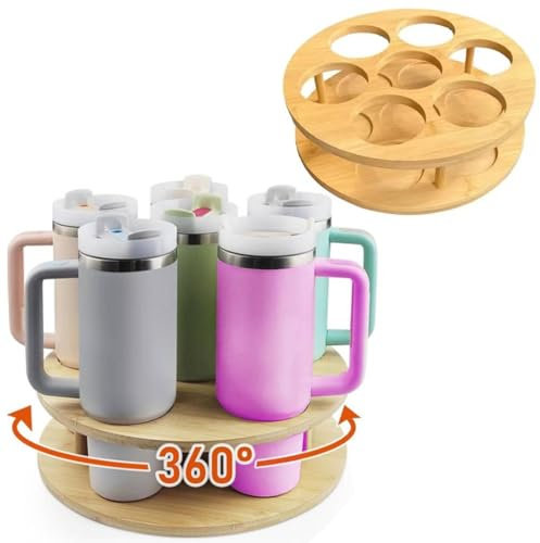 Stanley Tumbler Rotatable Water Bottle Organizer for Kitchen Cabinets - Storage Rack Gift