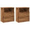 vidaXL Nachttische 2 STK. Altholz-Optik 50x32x60 cm Holzwerkstoff, Schrank, Beistelltisch, Bettschrank, Nachtschrank, Schlafzimmermöbel, Nachtkästchen