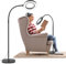 NZQXJXZ 5X 10X Lupe mit Licht und Ständer, 2-in-1 Lupenbrille mit 72 Einstellbaren Helligkeits-LEDs, Flexible Schwanenhals Boden Stehend Lupenlampe für Enge Arbeit, Handwerk, Lesen, Nähen
