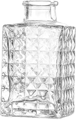 Vases Vintage français en Verre Transparent en Relief - Vase ornemental en Verre Transparent - Bouteilles diffuseurs de Petites Fleurs