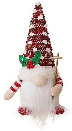 HVRFJXI Weihnachten Zwerge Figur Desktop Stricken Schneemann Plüsch Spielzeug Kleine Tisch Ornamente