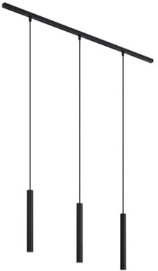 QAZQA - Modern Modernes Schienensystem Komplettset I Spotlight I Deckenspot I Deckenstrahler I Strahler mit 3-flammig Spotbalken schwarzen Pendelleuchte I Pendellampe I Hängelampe I Pendellampe I Pend