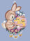 Fensterbild Ostern Hase Küken und Ei Plauener Stickerei