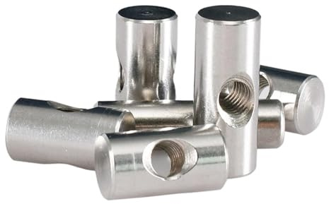 Fassmuttern Möbelzylindermutter, M4 M5 M6 Zylinderstift Dübel Kreuzloch Hammer eingebettete Mutter for Holzmöbelzubehör 304 Edelstahl(M5x14 (10Pcs))