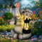 GIGALUMI Statue solari da giardino grigio scuro elefante statuetta luci per esterni, cortile, decorazione da giardino regalo per mamma, per donne, elefante decorazione per patio