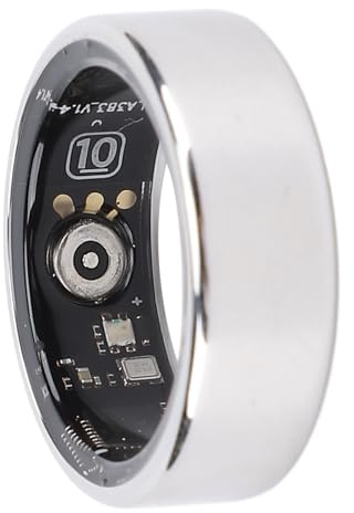 Smart Ring Health Tracker, IP68 Wasserbeständige Schlaf-Tracking Tragbare Gesundheitsringe, Health Fitness Tracker Ringe für Männer Frauen, mit APP, Silber (#10)