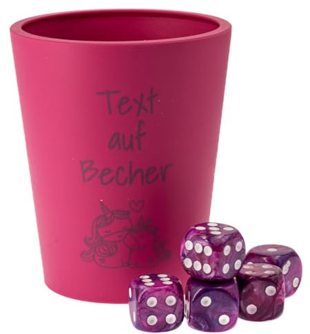 WeLoveDice - DiceCupFlex - Personalisierbarer Würfelbecher - Made In Germany (Magenta)