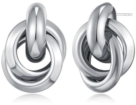 COYUN Ohrringe Silber, Knoten Tropfen Ohrringe, Vintage Verdreht Gestrickte Ohrringe, Dangle Ohrringe Damen, Silber Ohrringe Hypoallergene, Geschenk für Frauen Freundin Mama Mädchen