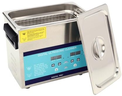 Ultraschallreiniger, 2.5L Ultraschallreinigungsgerät Edelstahl Ultrasonic Jewelry Cleaner, for Glasses Jewellery False Teeth Coins