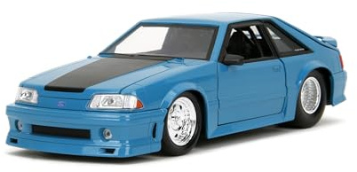 Fast & Furious JADA FORD MUSTANG GT 1:24 die-cast model car, toys for kids and adults, collect and play vehicle, Blue, Black