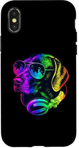 Alemán De Pelo Corto Puntero DJ Auriculares Retro Música Perro Carcasa para iPhone X/XS