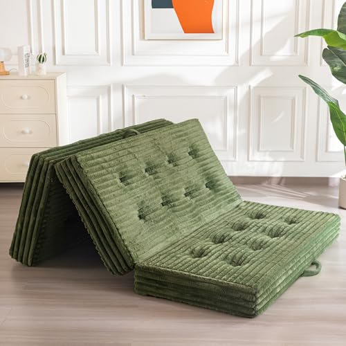 MAXYOYO Klappmatratze Kingsize, 15cm Gepolsterte Faltbare Matratze mit Hochwertigem Kunstfell, 3-Teilige Gästematratze für Gästebett, Bodenmatratze Klappbar für Wohnzimmer