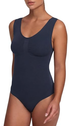 creamy fabrics Damen Figurformender Shapewear Bodysuit mit String – Tank Body mit breiten Trägern – Starke Kompression Bauch & Taille – Nahtlos für glatte Silhouette & Po-Lifting