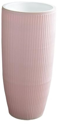 Bagno Lavandino da esterno in ceramica rosa, for balcone, bagno, con piedistallo integrato, combinazione rubinetto e scarico Autoportante