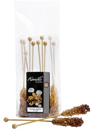 Schrader | Kandis-Sticks braun | Sticks aus braunem Kandiszucker | 10 Stück | 172g