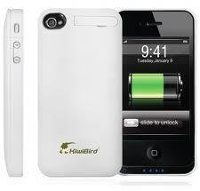 QYG Batteria esterna power station per iPhone 4 e 4S gommata Bianca