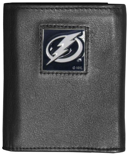 Siskiyou NHL Sports Herren Tampa Bay Lightning Deluxe Leder dreifach gefaltete Geldbörse Einheitsgröße Schwarz