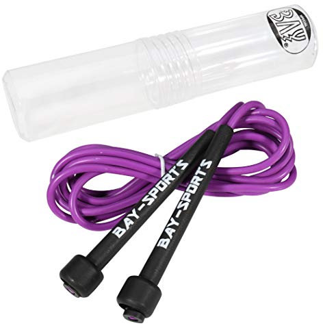 BAY Sports® LILA Nylon Neon Springseil 310 cm Jump Rope PVC Kunststoff Sprungseil Skipping Profi Seil Jumprope Flieder violett Purpur Lavendel Purple