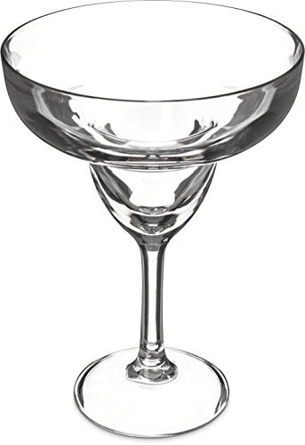 Carlisle 565207 Shatter-Resistant Plastic Margarita Glass, 16 oz, Clear