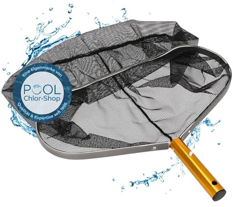 Duraol Bodenkescher 2.0 I Poolkescher extra schwer mit Alu-Griff I Bodenkescher Pool für Teleskopstange I Kescher für Pool/Planschbecken & Whirlpool I Schwimmbad Zubehör feinmaschig & stabil