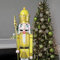 CDL 48 4 pies de altura tamaño grande/tamaño gigante amarillo Navidad adorno de soldado cascanueces de madera en soporte Hold cetro Navidad/caso/ceremonias/comercial interior exterior decoración K26