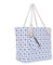 DonDon Strandtasche XXL mit Reißverschluss - Umhängetasche Damen, Shopper Tasche Damen im Beach Look mit Schulterriemen - Urlaub Must Haves Beach bag - Maritim Design weiß