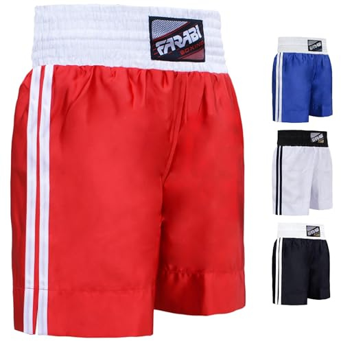Farabi Sports Pro Boxing Shorts para Entrenamiento de Boxeo Punching Sparring Fitness Gym MMA Muay Thai Kick Boxing Pantalones (2X-Large, Red)