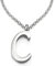 COOLSTEELANDBEYOND Name Initiale Alphabet Buchstaben A bis Z Anhänger Edelstah Halskette für Damen Herren mit 50cm Stahl Seil-Kette - C