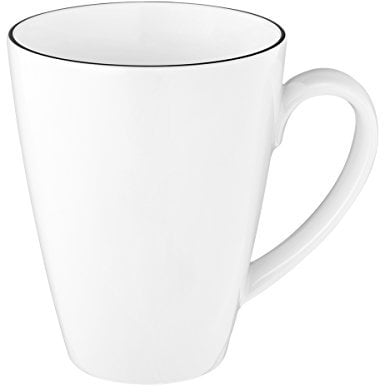 Seltmann Lido Black Line Becher, Porzellan, Weiß, 11.8 cm