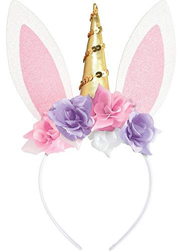 amscan 8402677 Osterhasen-Einhorn-Stirnband, 25,4 cm x 15,24 cm, 1 Stück, Mehrfarbig, 25.4cm x 15.24cm