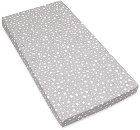 Amilian Spannbettlaken Spannbetttuch für Babybett Kinderbett 60x120 cm, 70x140 cm, 100% Baumwolle, fürs Baby, Baby Bettwäsche Größe: 140x70 cm, Muster: Sternchen KLEIN Grau