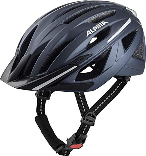 ALPINA HAGA - Stoßabsorbierender, Sicherer & Optimal Anpassbarer Urban Fahrradhelm Mit Integriertem LED-Licht Für Erwachsene, Indigo matt, M (55-59 cm)