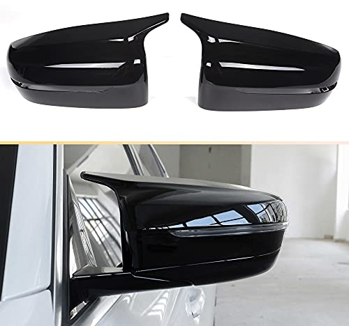 Lot de 2 Coques de rétroviseur de Rechange en ABS Noir Brillant