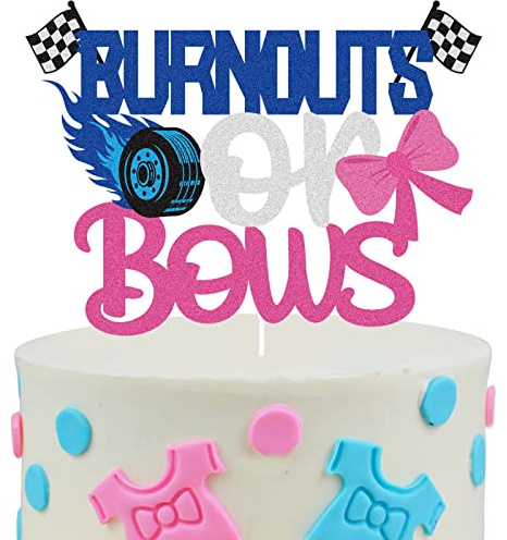 Boots Or Bows Birthday Cake Topper - It's A Boy Or Girl Boot Bow Gold Glitter Cake Décor - Gender Reveal Baby Shower - Kids Birthday Party Decoration