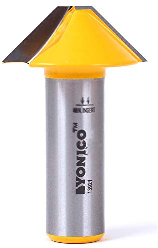 YONICO V Groove Flat Bottom Router Bit 45 Degree 1/2-Inch Shank 13921