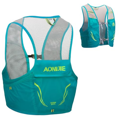 Azarxis Mochila de Hidratación Trail Running 2,5L Ligera Chaleco Ciclismo con Botella de Agua para Senderismo Escalada Corriente (Azul Claro - Solo Mochila, M / L (83,5-92,5 cm))