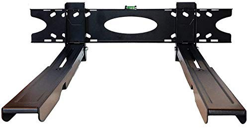 Mikrowellenhalterung Halterung für Mikrowelle Wandhalterung Universalhalterung mit Mini-Wasserwaage ausziehbar bis 48cm x 39cm Auflagefläche schwarz