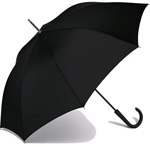 RS-Stockschirm Exklusiv sturmsicher mit Automatik Fiberglas-Streben - Schwarz