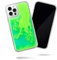 SteepLab Flowing Neon Sand Liquid Case for iPhone 12 Pro Max (2020, 6.7) - Full Body Protection with Raised Bezel - Mint and Neon Green Glow