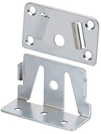 woplus Bettbeschlag Bettbeschläge Bettverbinder Metallverbinder (4Set Einhängelasche+Winkel)