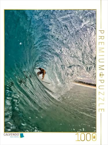 CALVENDO Puzzle Surfen auf der perfekten Welle | 1000 Teile Lege-Größe 48 x 64 cm Foto-Puzzle für glückliche Stunden