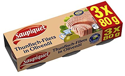 Saupiquet Thunfisch Filets in Olivenoel in der Dose 80g 3er Pack